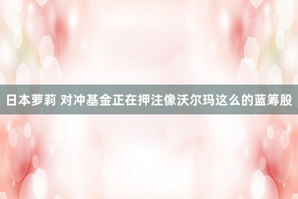 日本萝莉 对冲基金正在押注像沃尔玛这么的蓝筹股